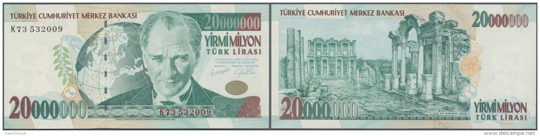 Turkey / T&uuml;rkei: 20.000.000 Lira 2001 P. 215 In Condition: UNC. - Türkei