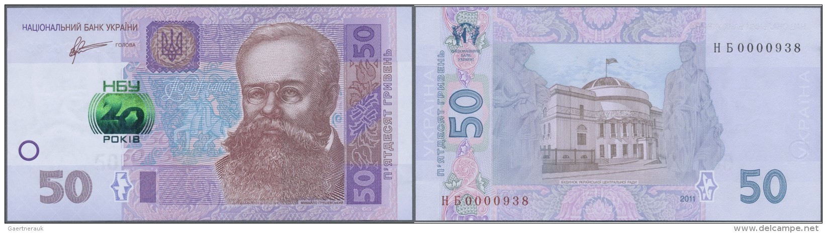 Ukraina / Ukraine: 50 Hryven 2011 Commemorating The  20th Anniversary Of National Bank In Original Folder, P.125 In UNC - Ukraine