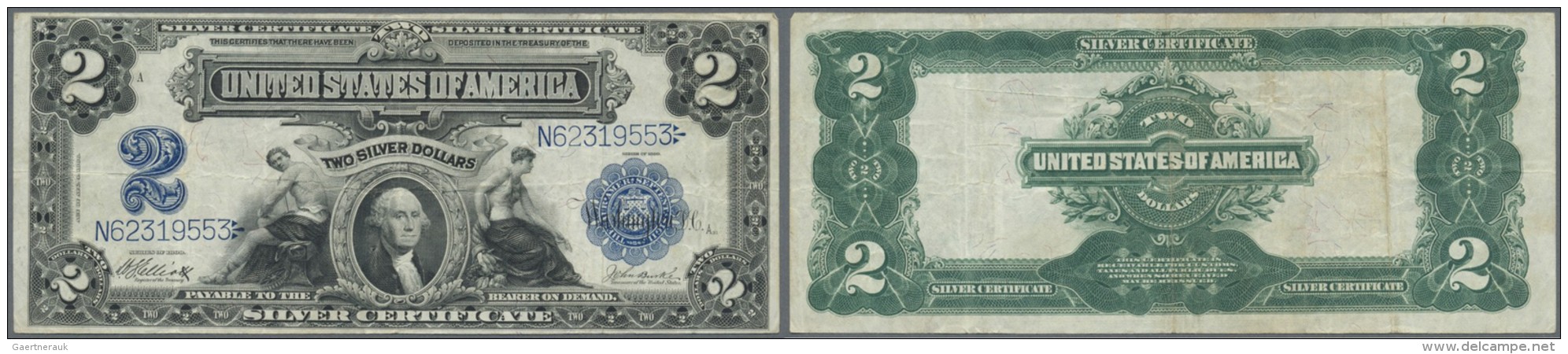 United States Of America: 2 Dollars Silver Certificate Series 1899 With Signatures Elliott &amp; Burke, P.339, Nice Look - Sonstige & Ohne Zuordnung