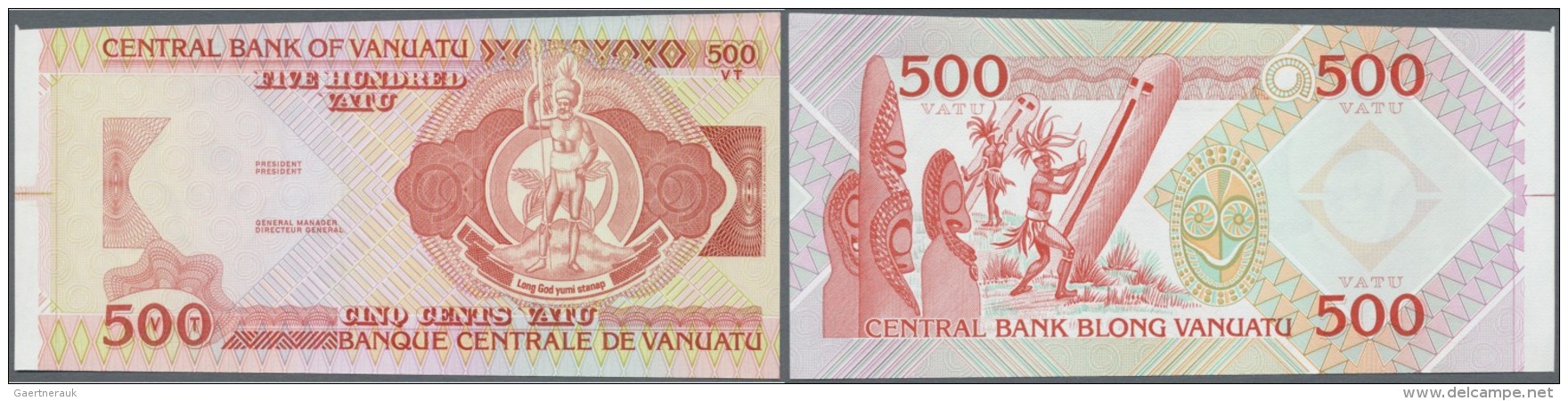 Vanuatu: 500 Vatu ND Proof Print P. 2p, With Border Piece In Condition: UNC. - Vanuatu