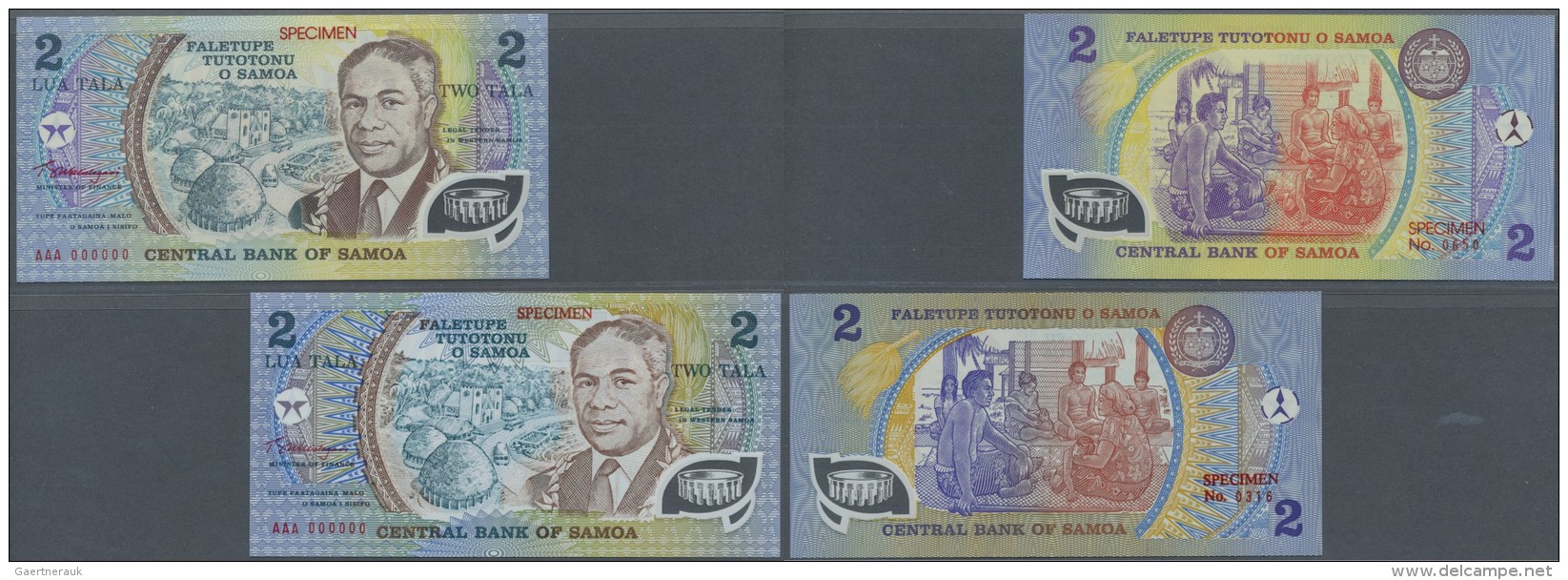 Western Samoa / West-Samoa: Pair Of The 2 Tala ND(1990) Commemorating The Golden Jubilee Of Service Of Head Of State Mal - Samoa