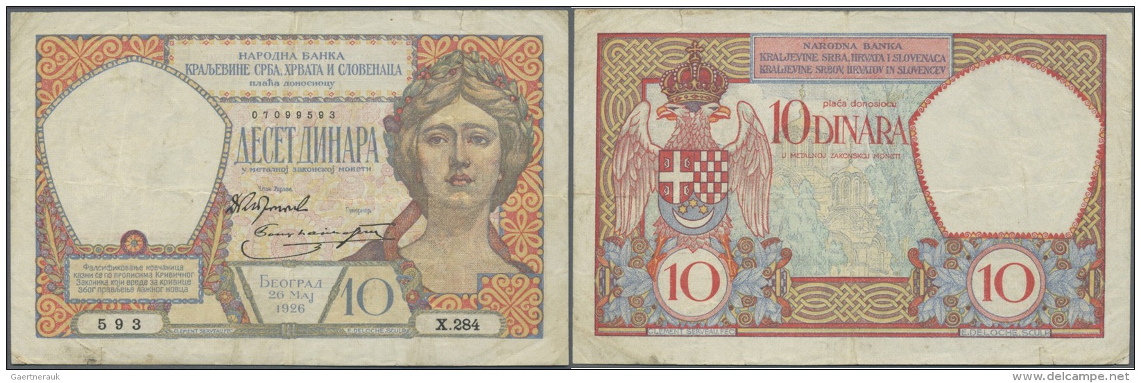 Yugoslavia / Jugoslavien: 10 Dinara 1926 P. 25 In Condition: F. - Jugoslawien