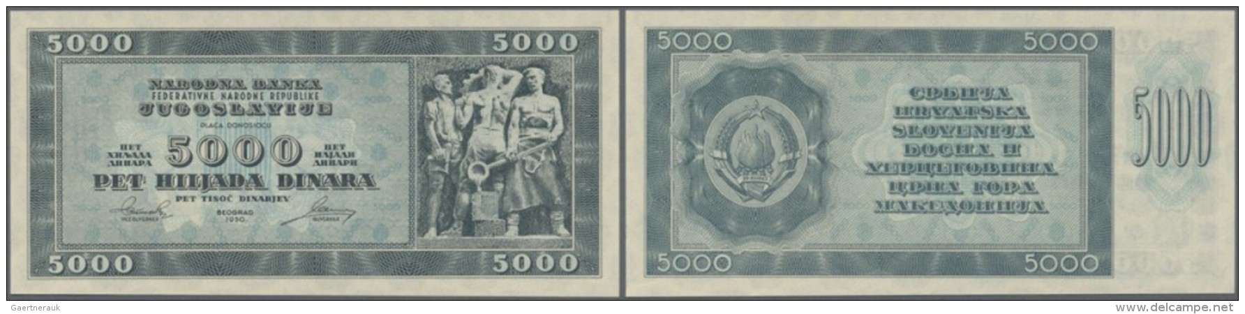 Yugoslavia / Jugoslavien: 5000 Dinara 1950, P.67y (not Issued) In Perfect UNC Condition. Very Rare! - Jugoslawien