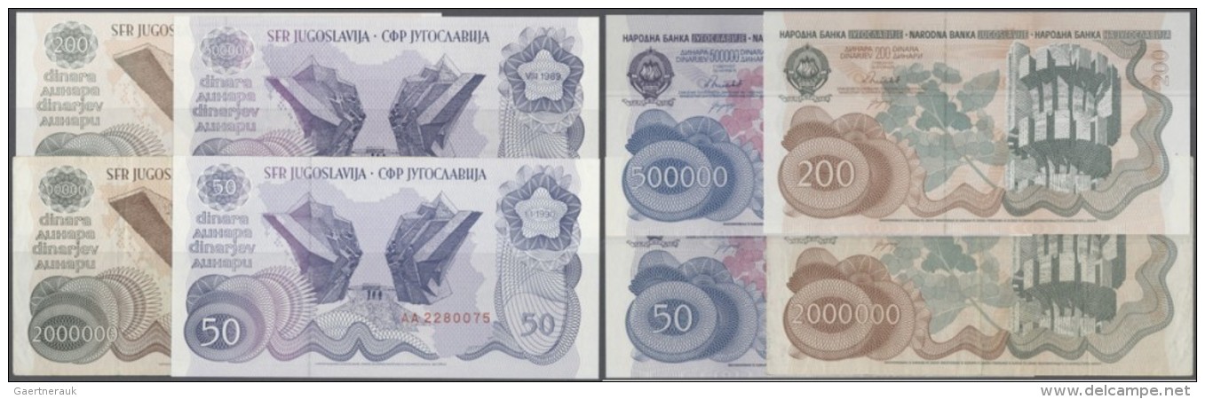 Yugoslavia / Jugoslavien: Set With 31 Banknotes Series 1965-1991, Containing 100 Dinara 1965, 5-50 Dinara 1968, 500 Dina - Jugoslawien