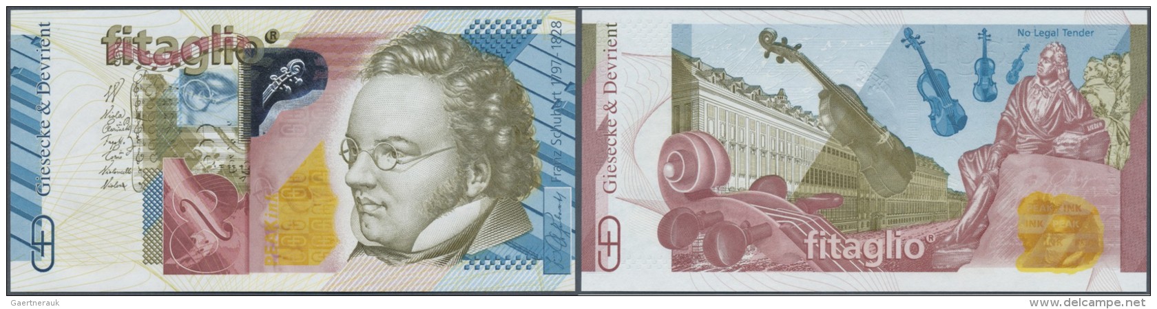 Testbanknoten: Germany: Test Note Produced By Giesecke &amp; Devrient Munich, Called The "Fitaglio" Note Showing A Speci - Fiktive & Specimen