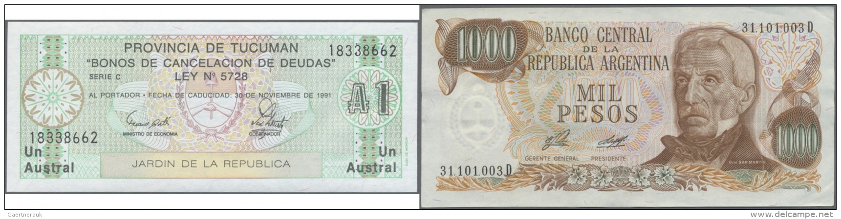 Argentina / Argentinien: 1976/1991 (ca.), Ex Pick 301-2711, Quantity Lot With 616 Banknotes In Good To Mixed Quality, So - Argentinien