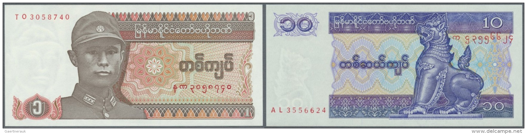 Burma / Myanmar / Birma: 1990/2004 (ca.), Ex Pick 67-78, Quantity Lot With 582 Banknotes In Good To Mixed Quality, Sorte - Myanmar