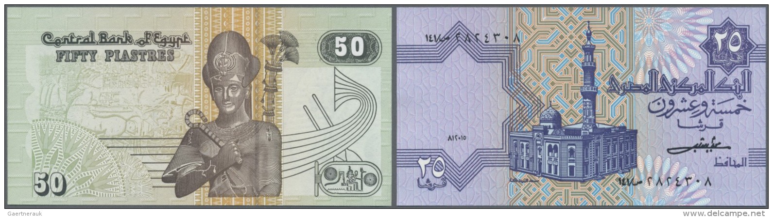 Egypt / &Auml;gypten: 1977/2002 (ca.), Ex Pick 44-188 And Others, Quantity Lot With 1631 Banknotes In Good To Mixed Qual - Aegypten