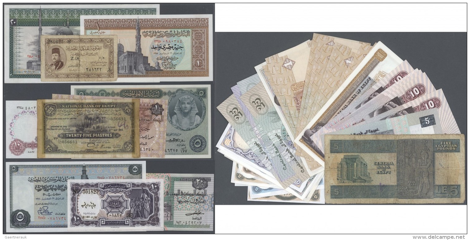 Egypt / &Auml;gypten: Set Of 50 Banknotes From 1940 To 2010, No Doubles, Mostly UNC, Including Piastre Issues, Please Co - Aegypten