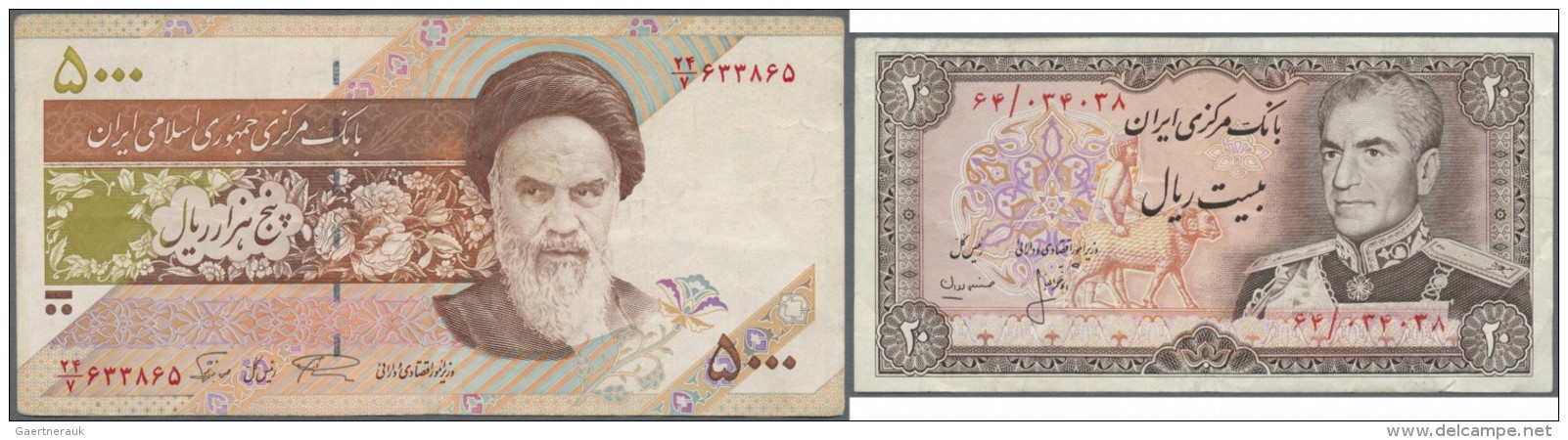Iran: 1969/1992 (ca.), Ex Pick 85-148, Quantity Lot With 615 Banknotes In Good To Mixed Quality, Sorted And Classified B - Iran
