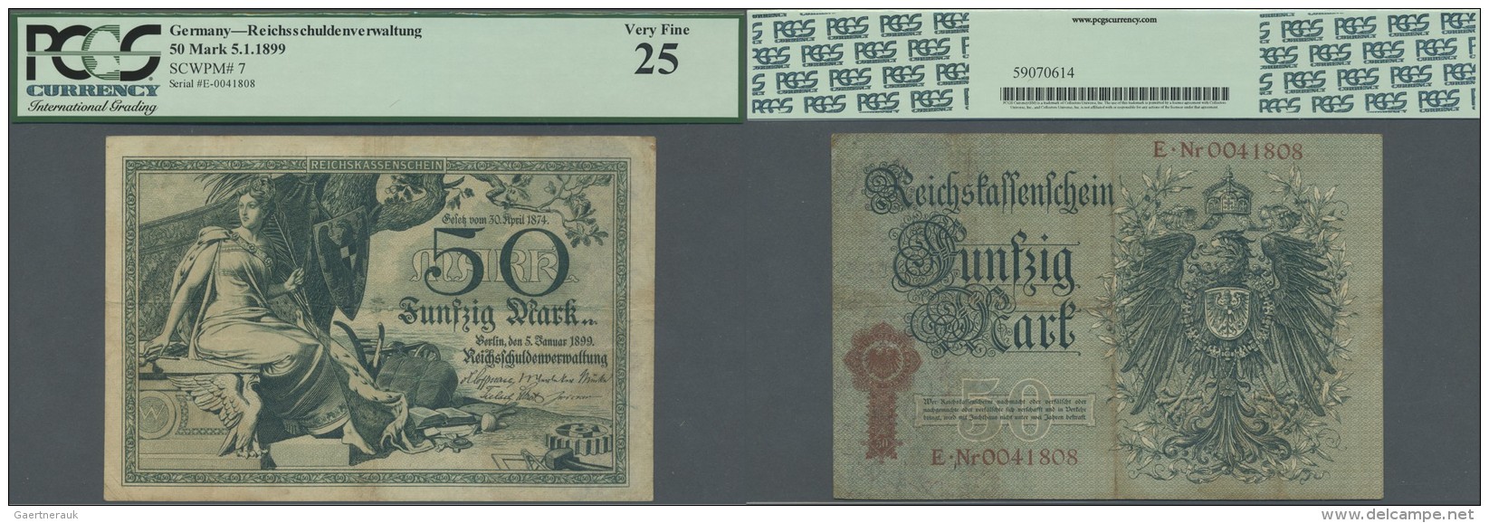 Deutschland - Deutsches Reich Bis 1945: 50 Mark Der Reichsschuldenverwaltung Vom 05. Januar 1899, Ro.19. Sehr Seltene Ba - Sonstige & Ohne Zuordnung