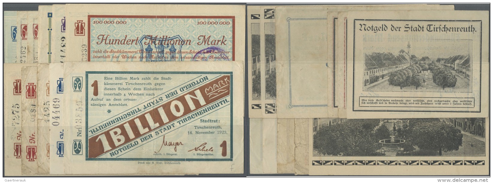 Deutschland - Notgeld - Bayern: Tirschenreuth, Stadt, 500 Tsd., 5 Mio. (2) Mark, 1.9.1923; 10, 20 Mio. Mark, 11.9.1923; - [11] Local Banknote Issues