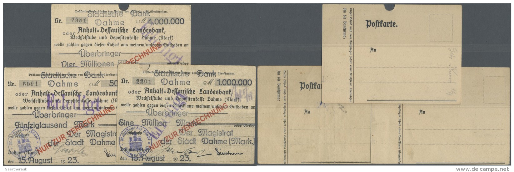 Deutschland - Notgeld - Berlin Und Brandenburg: Dahme, Magistrat, 50 Tsd., 1 Mio. Mark, 15.8.1923; 4 Mio. Mark, 22.8.192 - Lokale Ausgaben