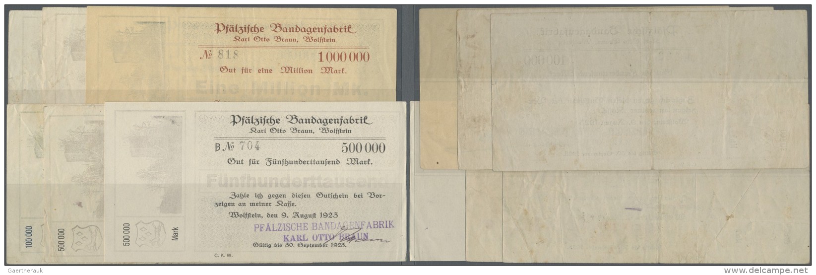 Deutschland - Notgeld - Pfalz: Wolfstein, Pf&auml;lzische Bandagenfabrik Karl Otto Braun, 100 Tsd. Mark, Ohne Serie, Ser - Lokale Ausgaben