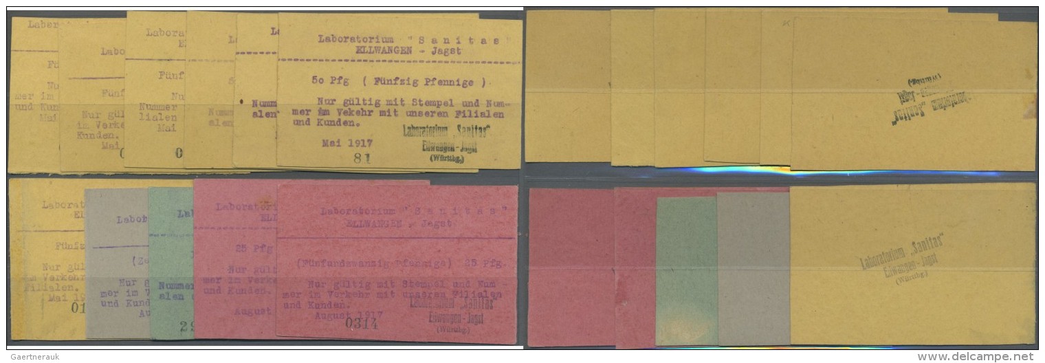 Deutschland - Notgeld - W&uuml;rttemberg: Ellwangen, Laboratorium Sanitas, 50 Pf., Mai 1917, Karton Hektographiert Oder - Lokale Ausgaben