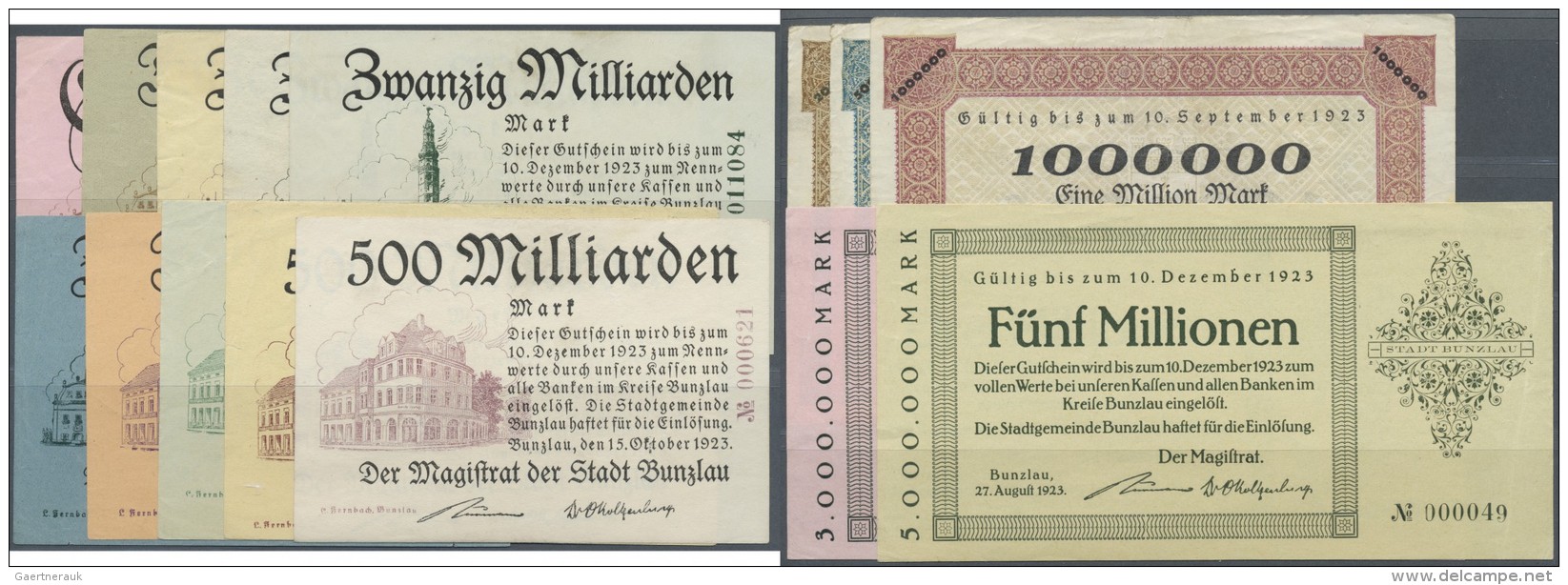 Deutschland - Notgeld - Ehemalige Ostgebiete: Bunzlau, Schlesien, Stadt, 200, 500 Tsd., 1 Mio. Mark, 3.8.1923 (zwei Nich - Other & Unclassified