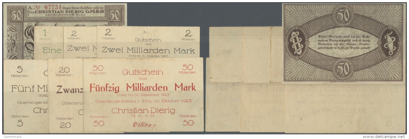 Deutschland - Notgeld - Ehemalige Ostgebiete: Oberlangenbielau, Schlesien, Christian Dierig GmbH, 50 Mark, O. D. (1922), - Sonstige & Ohne Zuordnung