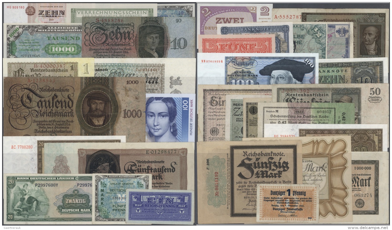 Deutschland - Sonstige: Sammelalbum Mit Ca.345 Banknoten Deutsches Reich, Inflation, Weimarer Republik, Wehrmachtszahlun - Sonstige & Ohne Zuordnung