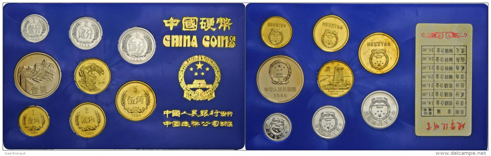 China - Volksrepublik: Kursm&uuml;nzensatz 1986 PP , KM-Ps19, Mit KM 1-3, 15-18 Sowie Medaille Anl&auml;sslich Des Jahre - China