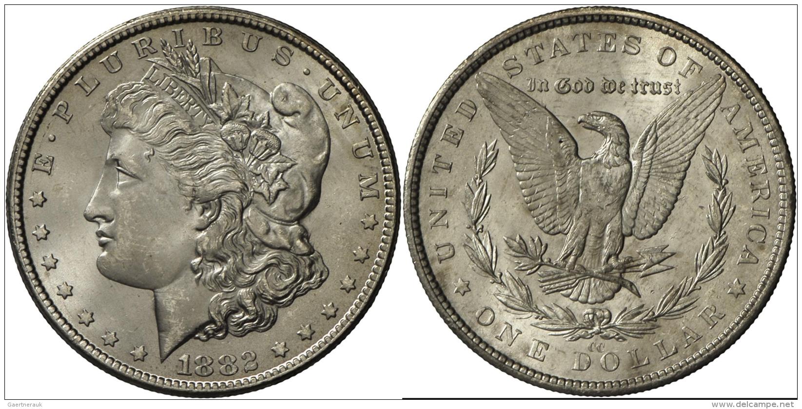 Vereinigte Staaten Von Amerika: 1 Dollar 1882 CC (Carson City), Auflage Nur 1.133.000 Ex., Laut Verkaufszettel MS 65, Vo - Sonstige & Ohne Zuordnung