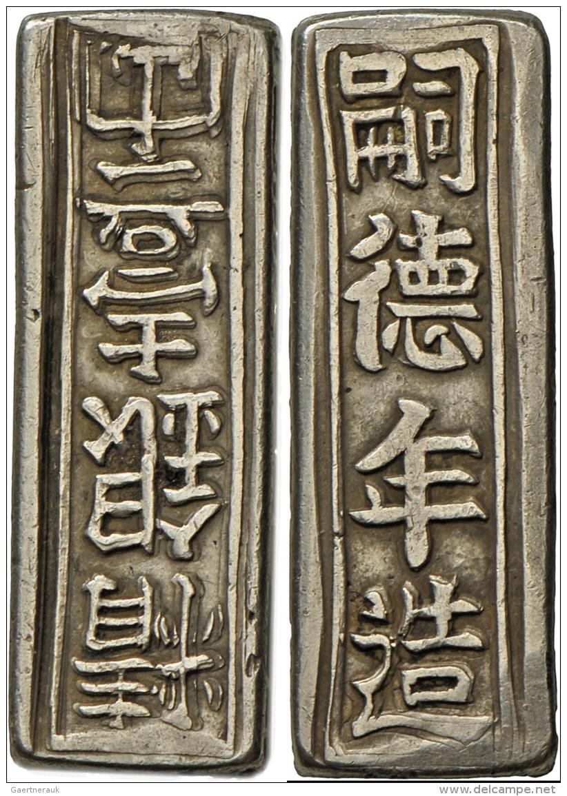 Vietnam: Silberbarren, Lang O.J. (1802-1883) Schriftzeichen Auf Allen 4 Seiten, Oben Und Unten Punzen, 143x415,6mm, 37,4 - Vietnam