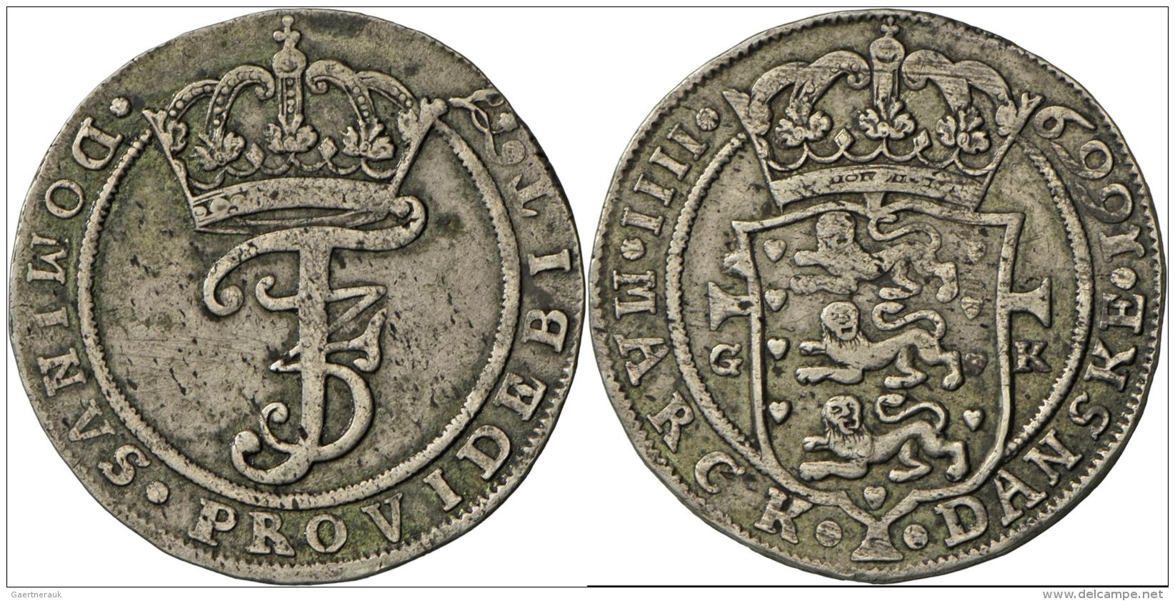 D&auml;nemark: Frederik III. 1648-1670: 4 Mark 1669; 22,04 G, Davenport 3581, Kratzer Auf Dem Av, Sehr Sch&ouml;n. - Dänemark