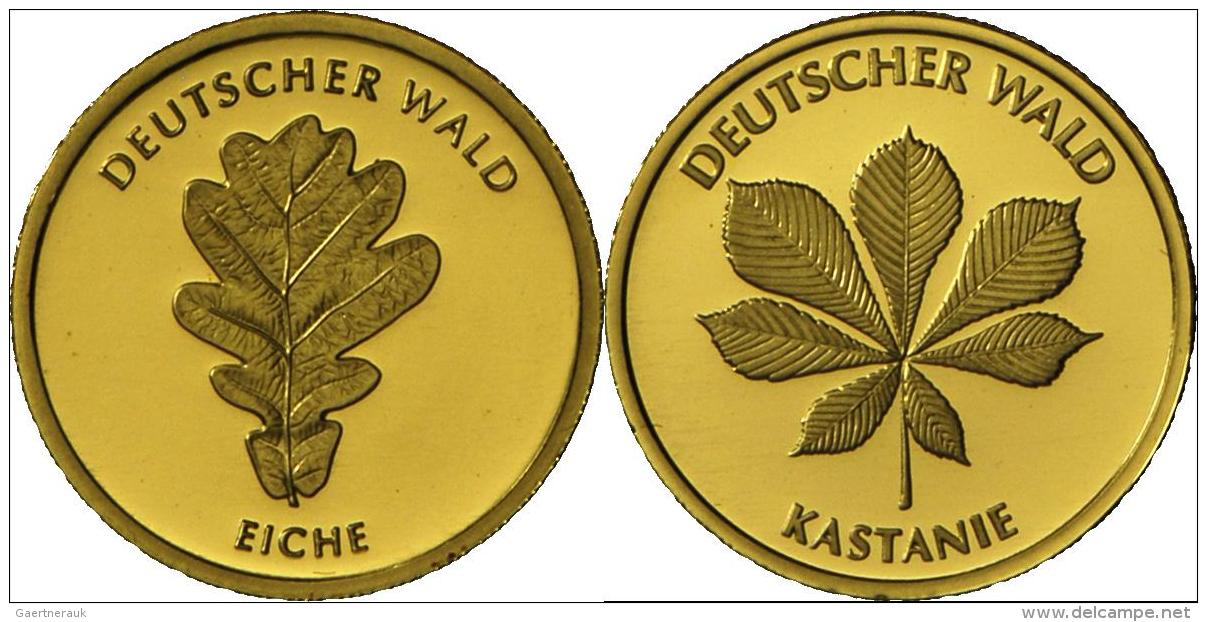 Deutschland - Anlagegold: Set 4 X 20 Euro, 2010 A Eiche, 2011 A Buche, 2014 G Kastanie, 2015 D Linde, Alle In Originalka - Deutschland