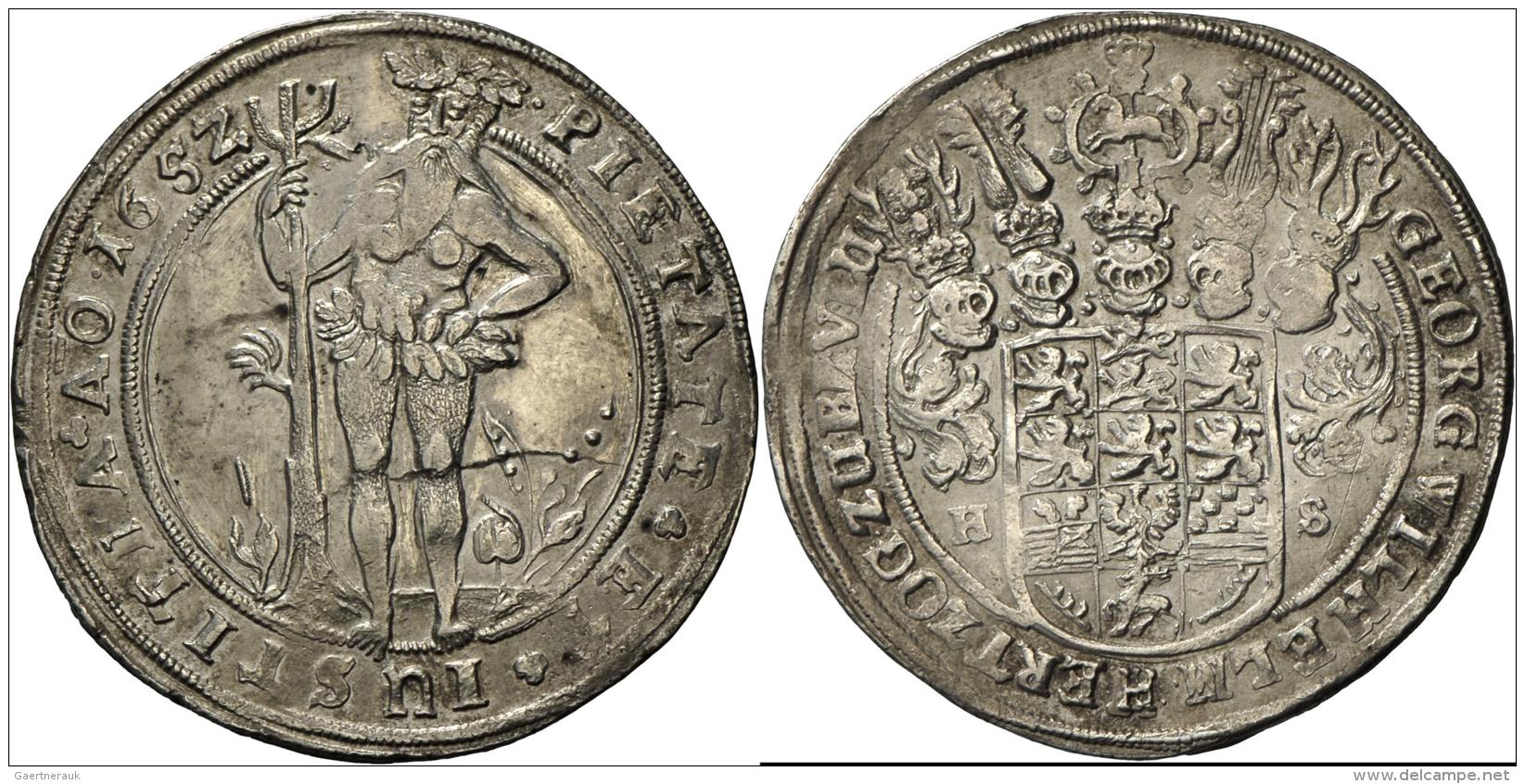 Altdeutschland Und RDR Bis 1800: Braunschweig-Calenberg-Hannover, Georg Wilhelm 1648-1665: Reichstaler 1652 HS, Zellerfe - Sonstige & Ohne Zuordnung