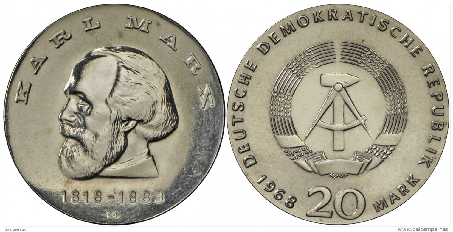 DDR: 10 Mark 1967 Kollwitz, Und 20 Mark 1968 Marx, Beide Stempelglanz. - Sonstige & Ohne Zuordnung