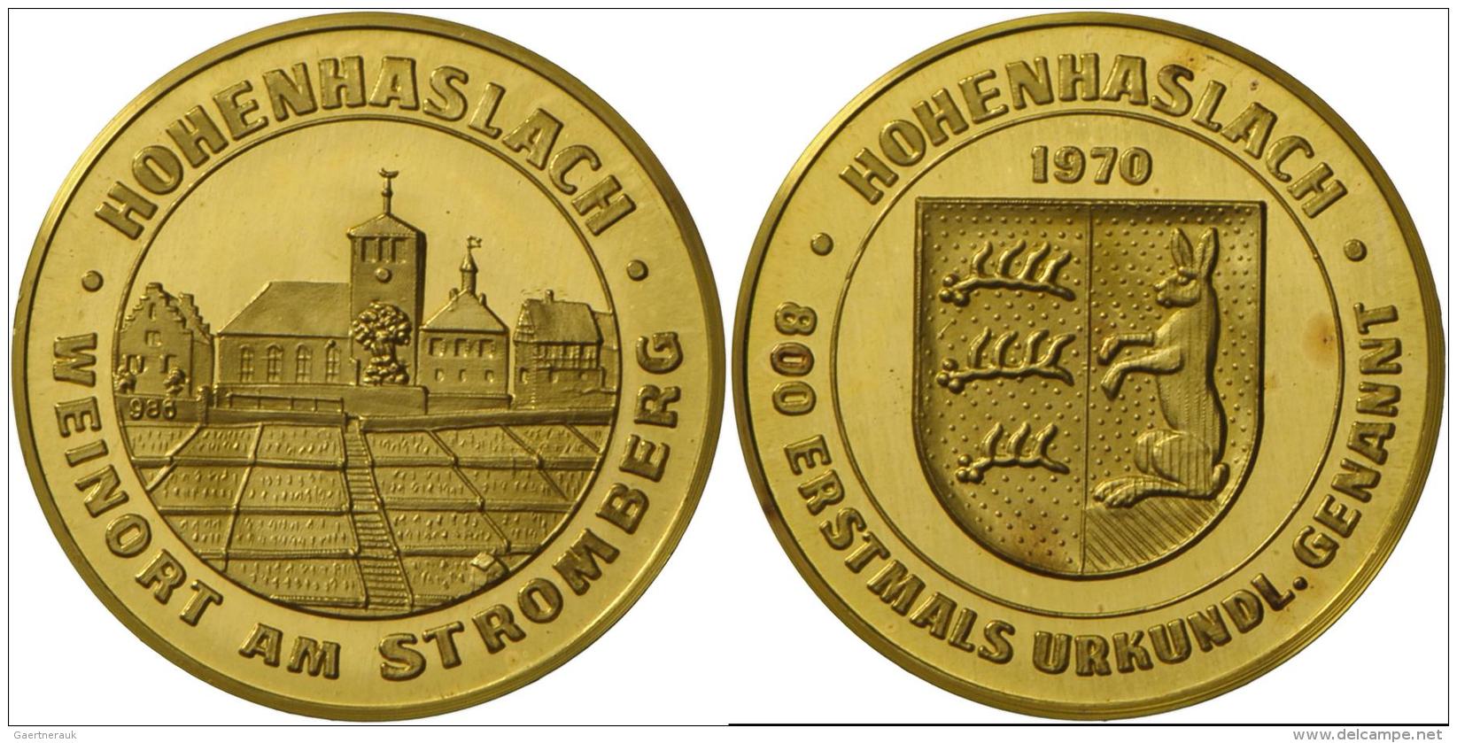 Medaillen Deutschland - Geographisch: Hohenhaslach/Baden W&uuml;rttemberg: Goldmedaille 1970, Gold 986, 26 Mm, 8,7 G, Po - Sonstige & Ohne Zuordnung