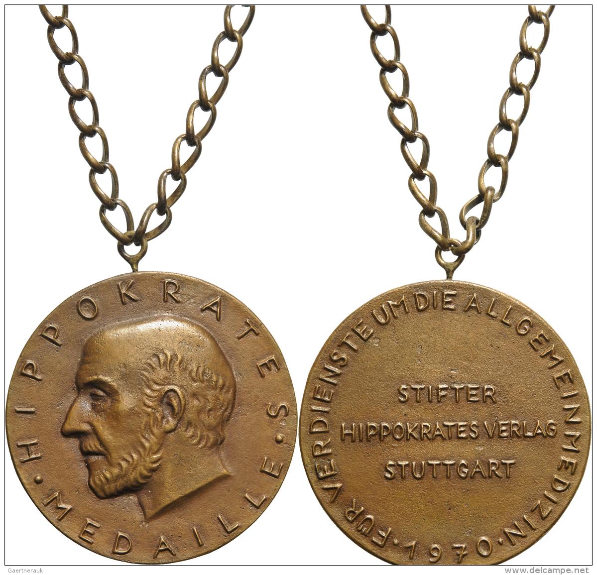 Medaillen Deutschland - Geographisch: Stuttgart: Schwere HIPPOKRATES-Bronzemedaille 1970, Stifter Hippokrates Verlag Stu - Sonstige & Ohne Zuordnung
