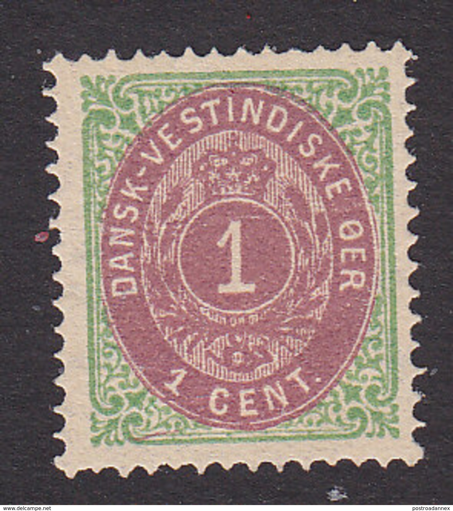 Danish West Indies, Scott #5c, Mint No Gum, Number, Issued 1874 - Danemark (Antilles)