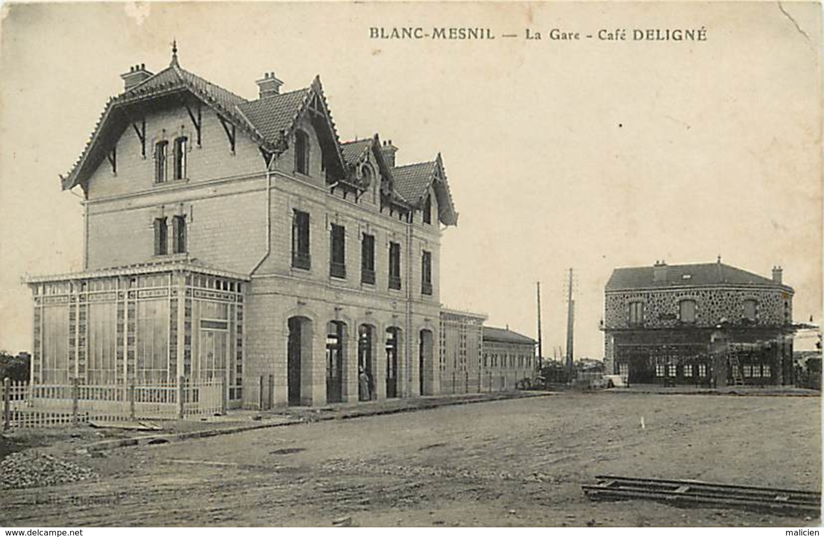 - Seine Saint Denis - Ref- A585- Le Blanc Mesnil -gare - Gares - Chemins De Fer - Cafe Deligne - Cafes - - Le Blanc-Mesnil