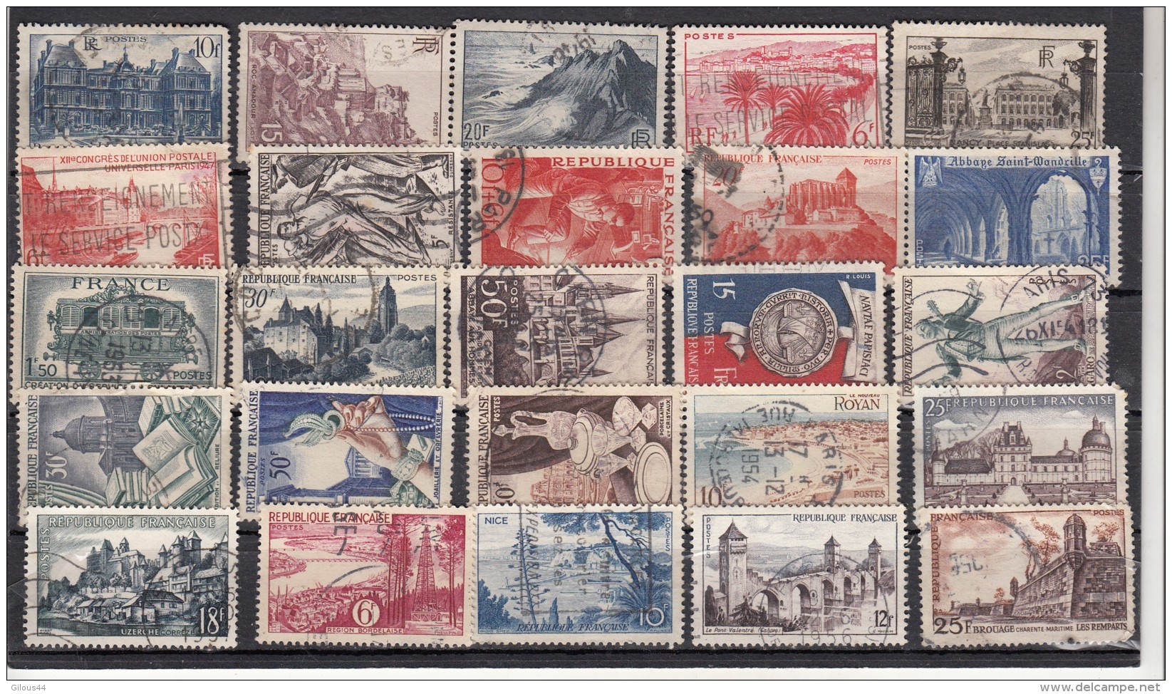 France  Lot De 25 Timbres Oblitérés Avant 1950 - Collections