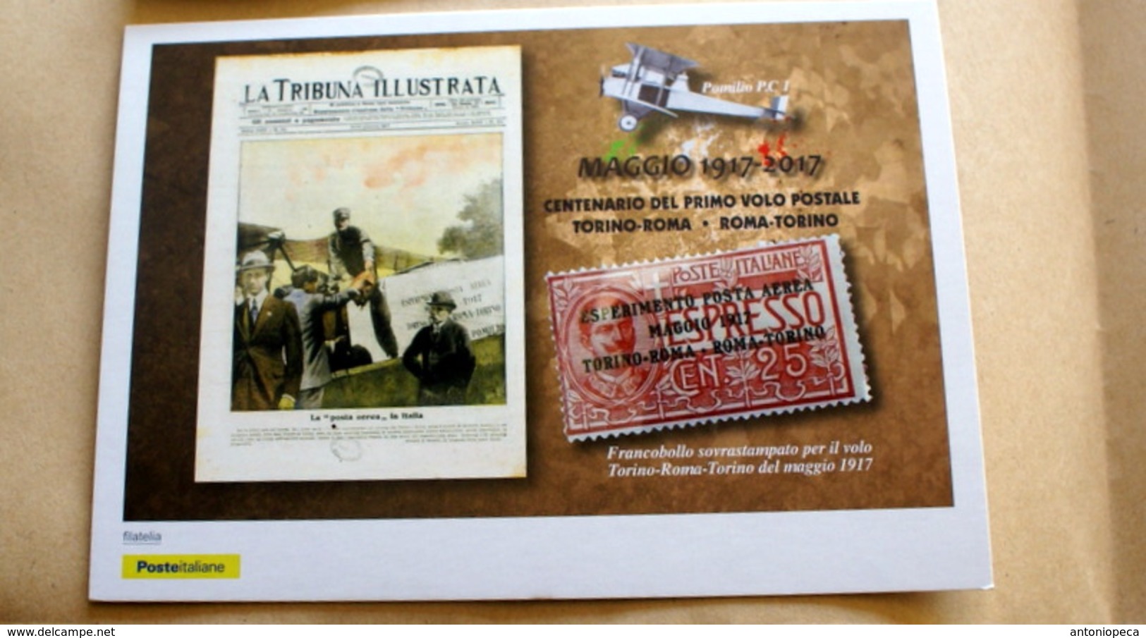 ITALIA 2017- CENTENARIO PRIMO VOLO Postale Roma- Torino, 3 CARTOLINE UFFICIALI  DELLE POSTE ITALIANE - 1946-....: Moderne