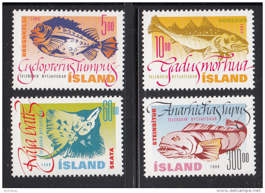 Iceland MNH 1998 Set Of 4 Fish - Unused Stamps