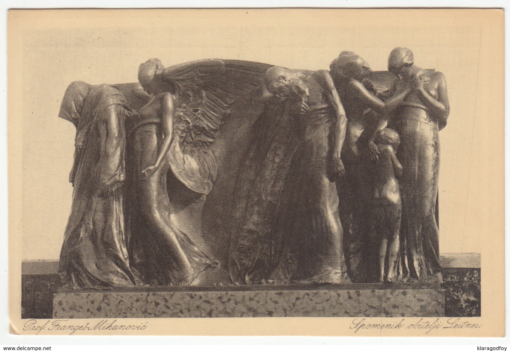 "Monument To Death" On The Leitner Family Tomb (Vara&#x17E;din, 1906) By Robert Frange&scaron; Mihanovi&#x107; Postcard - Sculptures