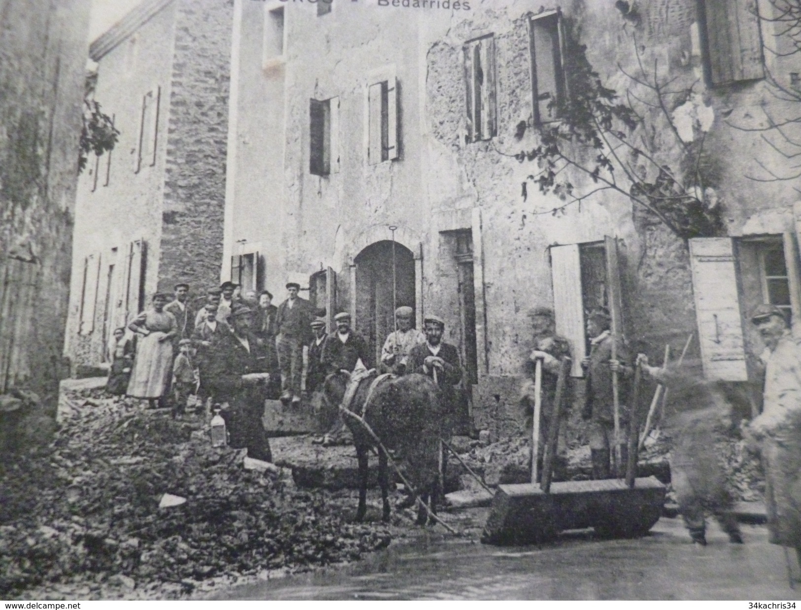 CPA 84 Vaucluse Bédarrides Enlèvement De La Boue Après L'inondation TBE - Bedarrides