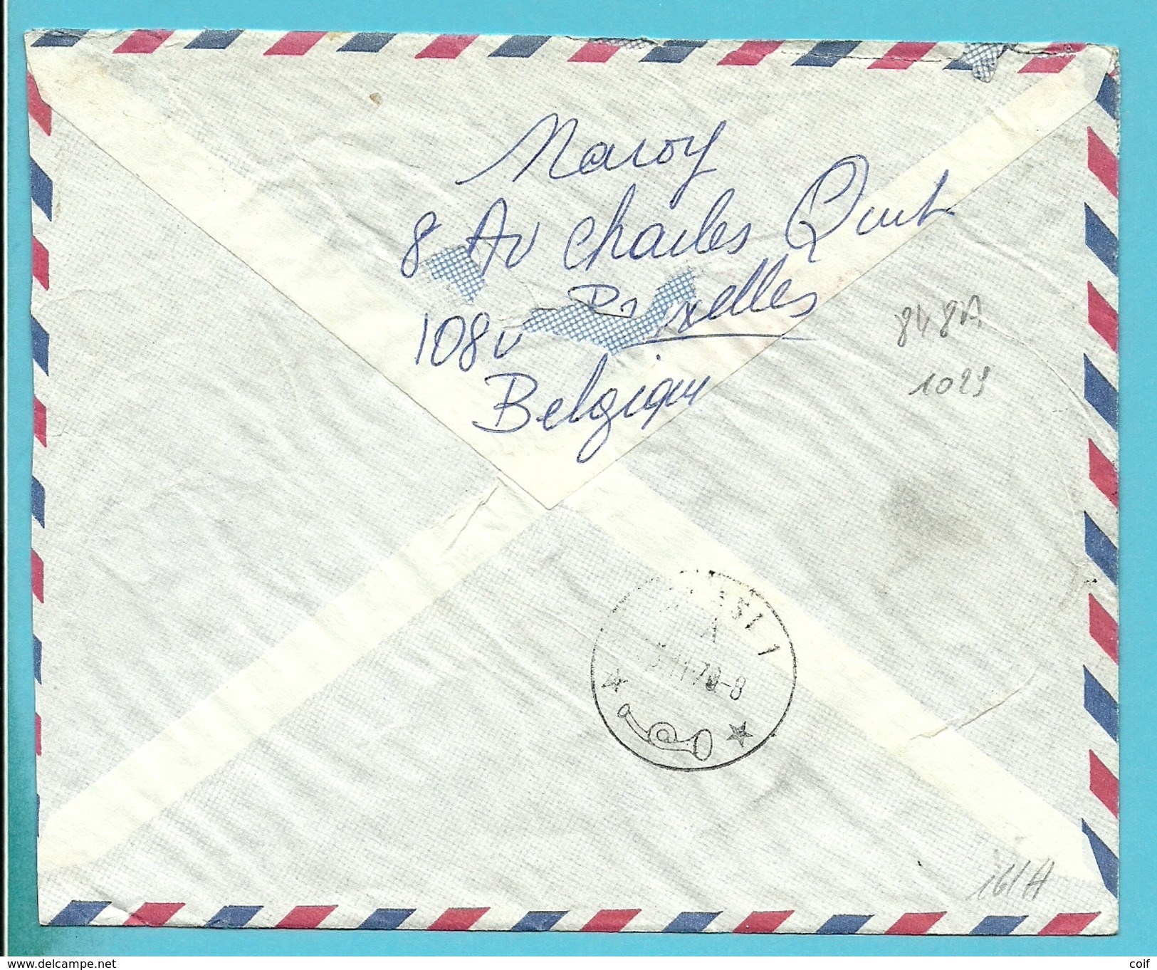 848A+1029 Op Brief Aangetekend Per Luchtpost (avion) Stempel GANSHOREN Naar KATANGA (Rep. Congo) - 1953-1972 Brillen