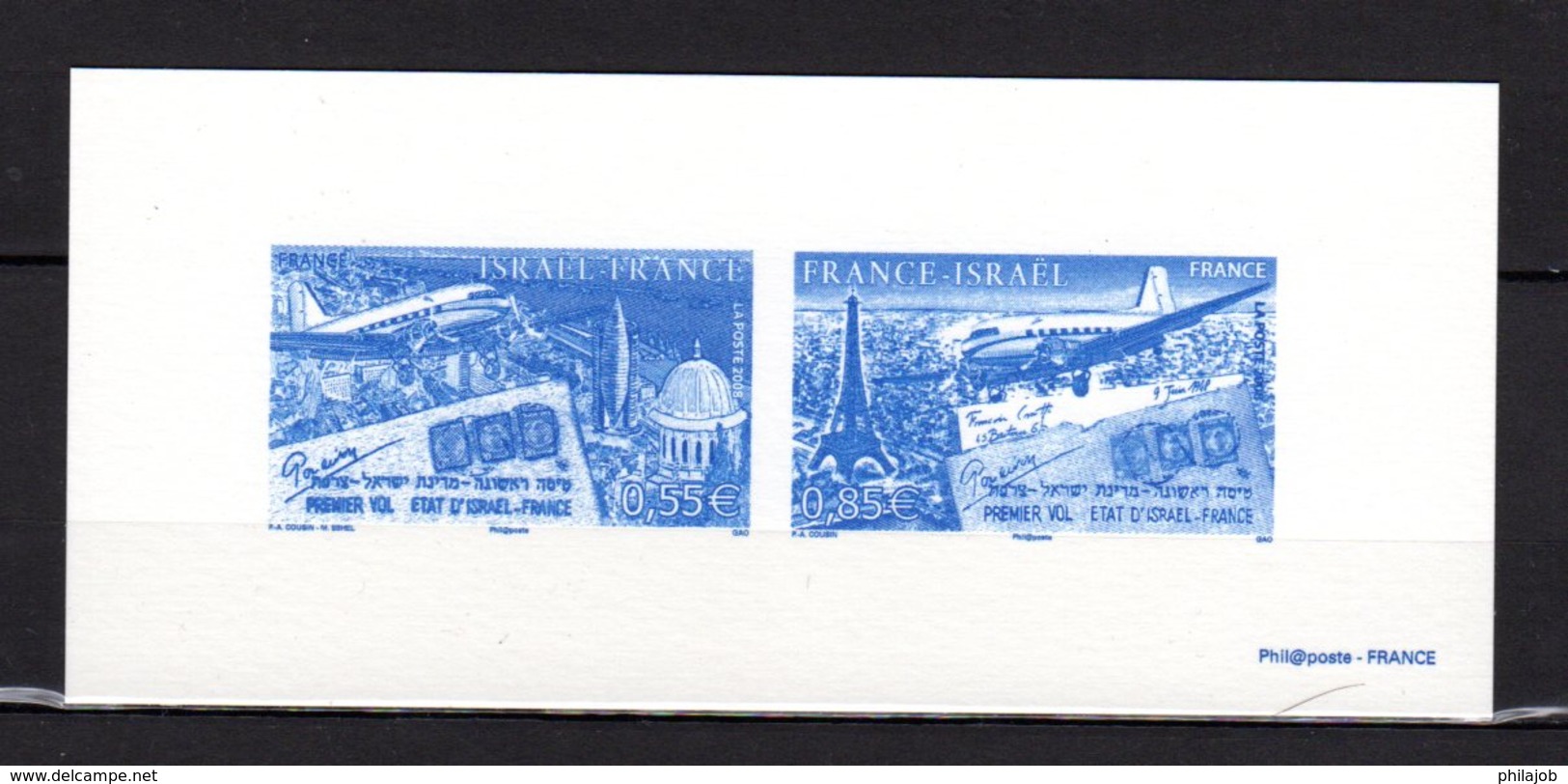 FRANCE ISRAEL 2008 : Gravure Officielle " EMISSION COMMUNE "  N° YT 4299 4300 En PARFAIT état ! - Joint Issues