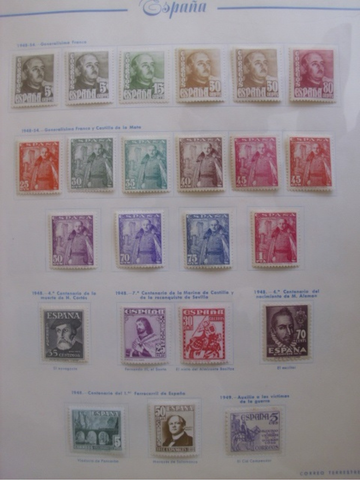 Espagne belle collection neufs * 1928/1954. Très fournie + bonnes valeurs. B/TB. A saisir!