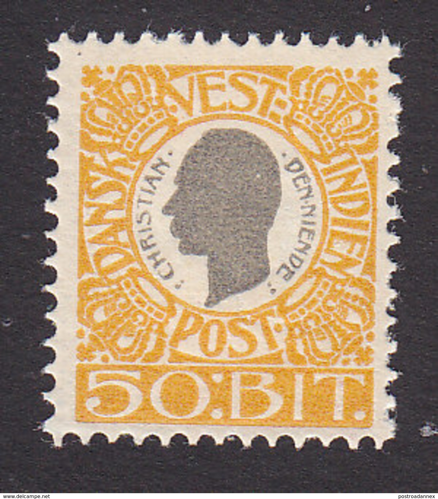 Danish West Indies, Scott #36, Mint Hinged, King Christian IX, Issued 1905 - Denmark (West Indies)