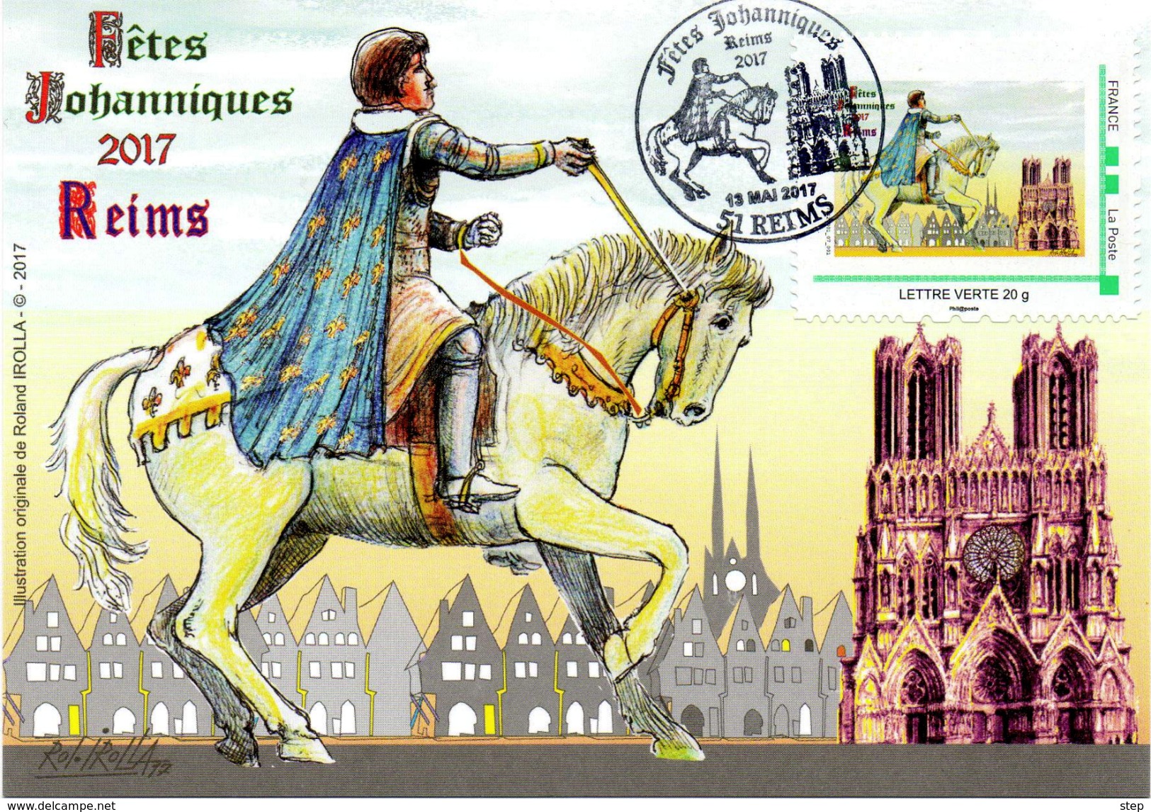 REIMS (MARNE) : JEANNE D'ARC  Oblitération Temporaire  FETES JOHANNIQUES 2017 Sur CP MONTRIMBRAMOI CONCORDANT - Sonstige & Ohne Zuordnung