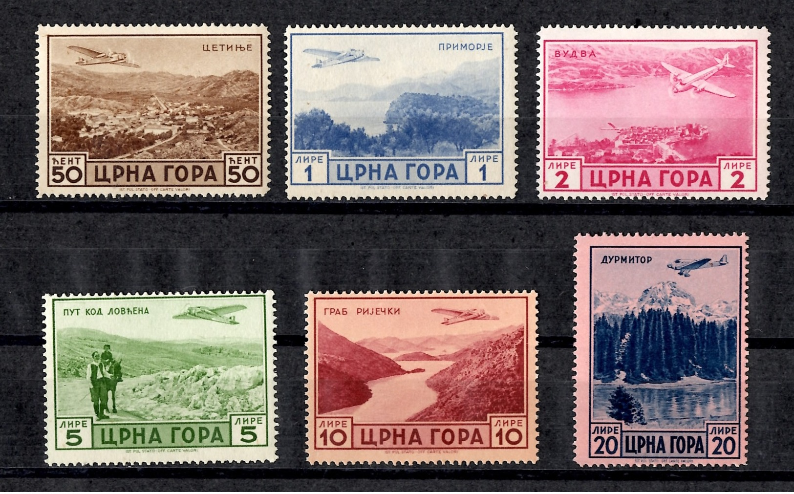 Montenegro Occupation Italienne Poste Aérienne YT N° 22/27 Neufs ** MNH. B/TB. A Saisir! - Montenegro