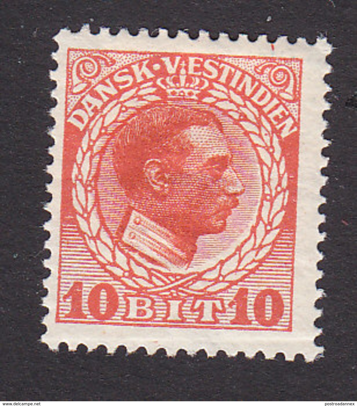 Danish West Indies, Scott #52, Mint Hinged, Christian X, Issued 1915 - Danemark (Antilles)