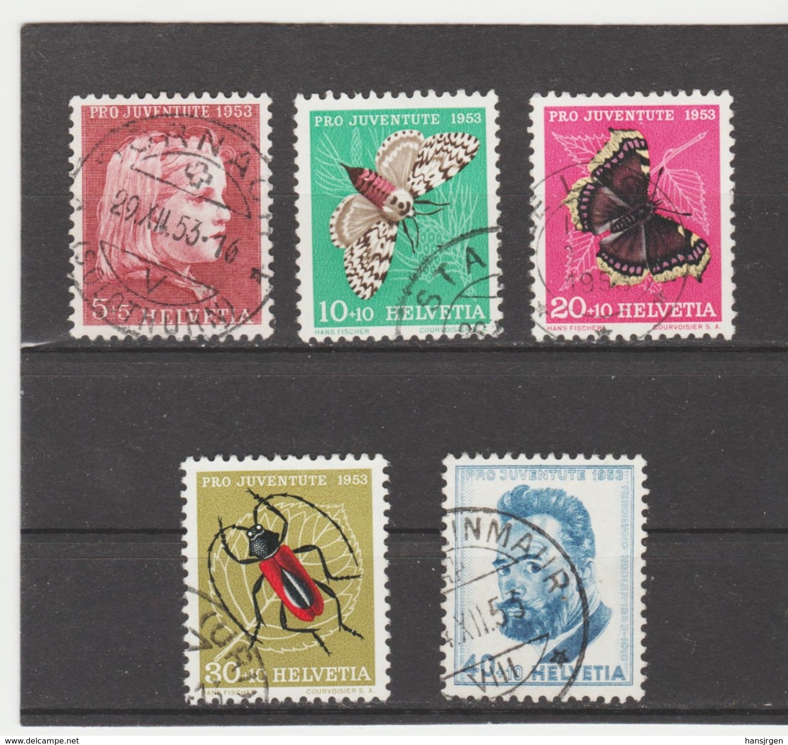 KAR85 SCHWEIZ 1953  MICHL  588/92 Used / Gestempelt 10% KATALOG  ZÄHNUNG Und STEMPELN Siehe ABBILDUNG - Gebraucht