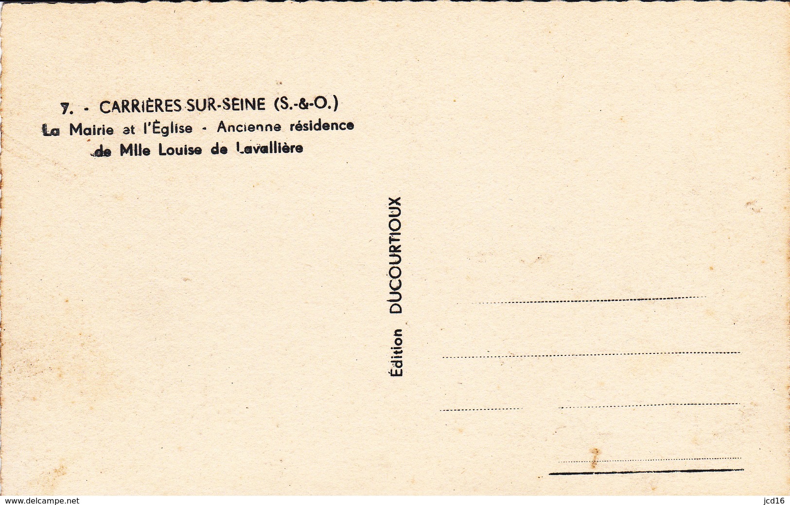 CPA Carte Postale CARRIERES SUR SEINE (78) La Mairie Et L'église Ancienne Résidence De Louise De Lavallière  MARCO N°7 - Carrières-sur-Seine