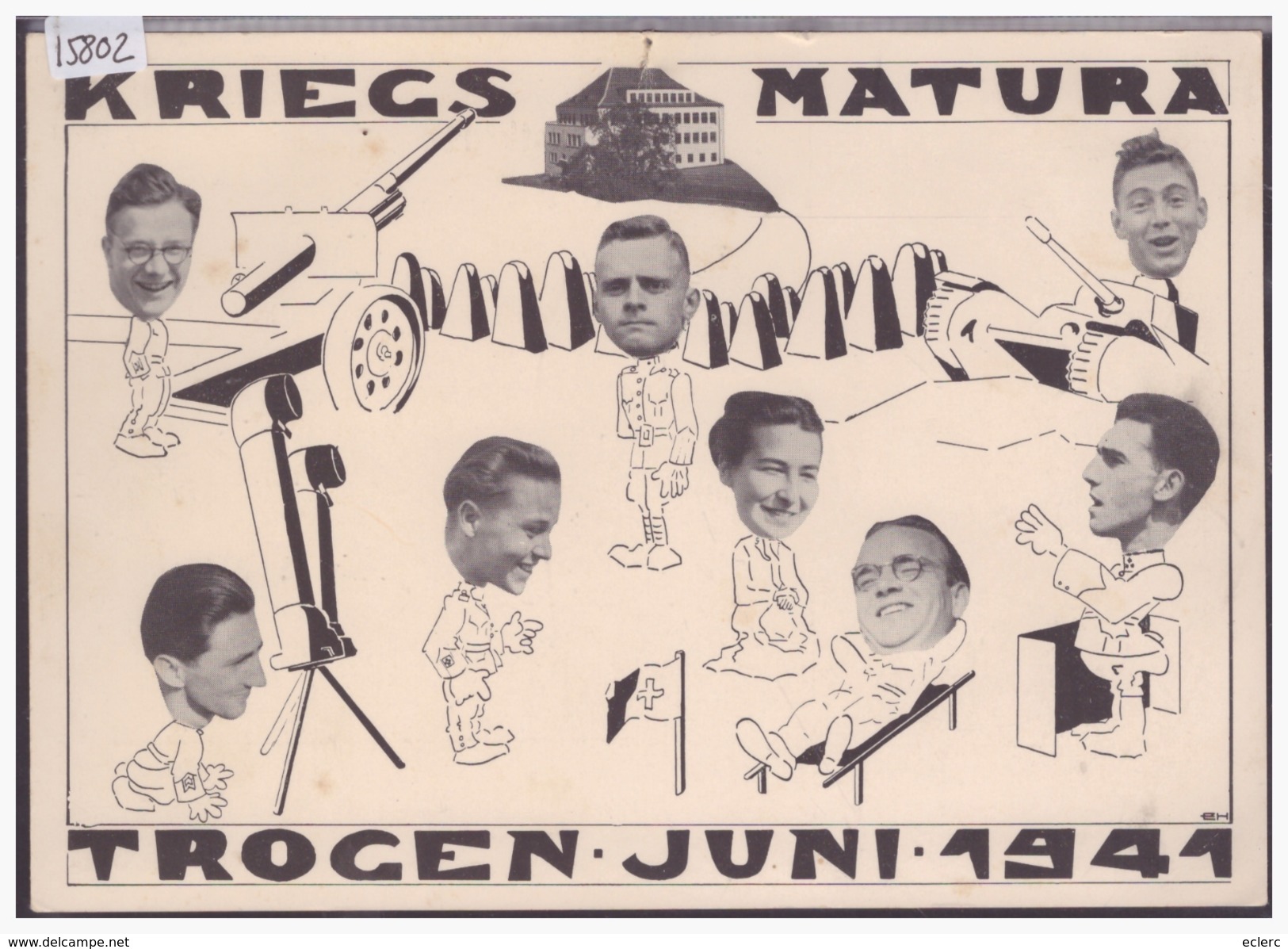 GRÖSSE 10x15cm - TROGEN - KRIEGS MATURA 1941 - SOCIETE D'ETUDIANTS - STUDENT SOCIETY - B ( TROU EN HAUT ) - Trogen