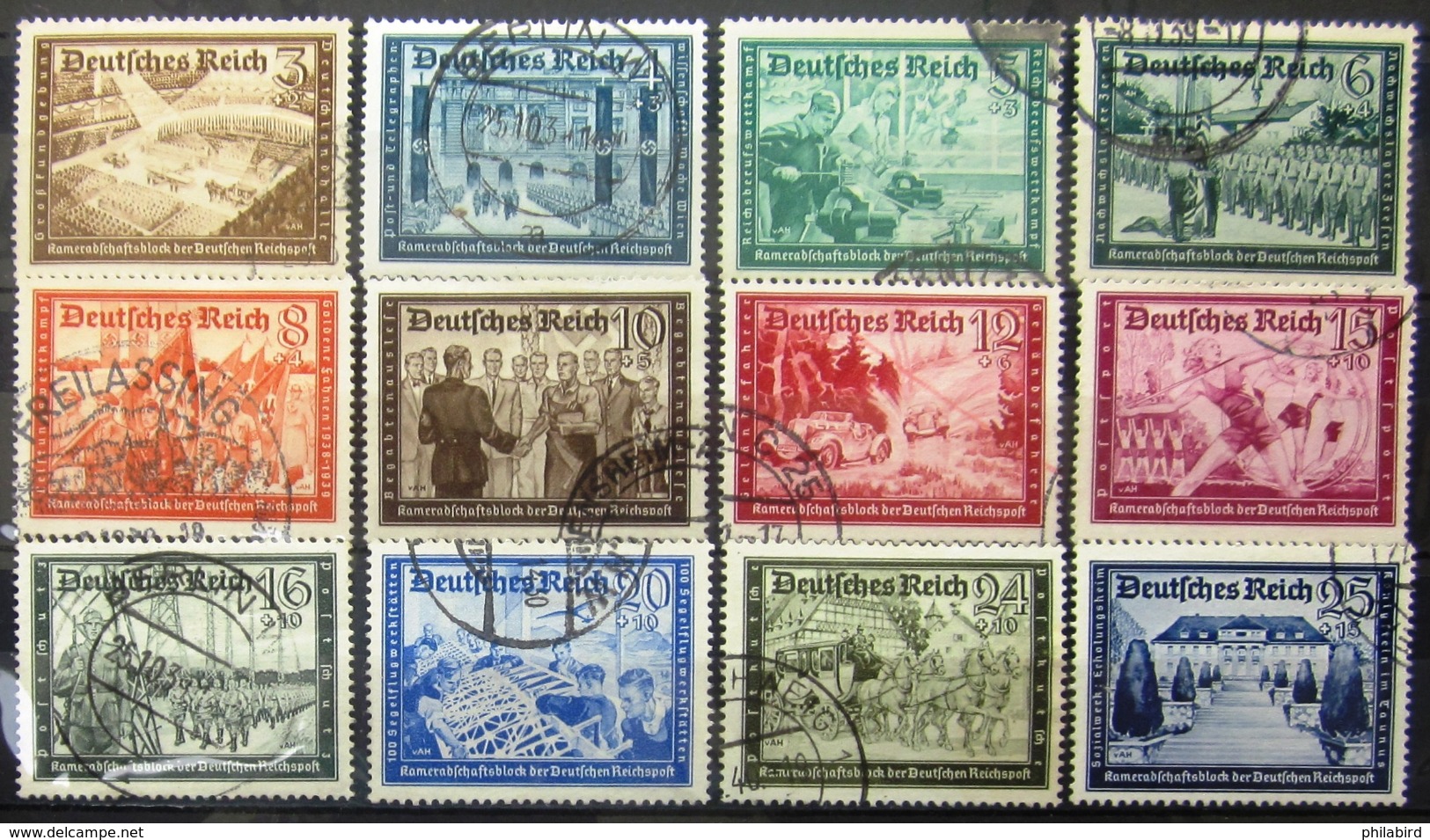 ALLEMAGNE EMPIRE                  N° 640/651                           OBLITERE - Used Stamps