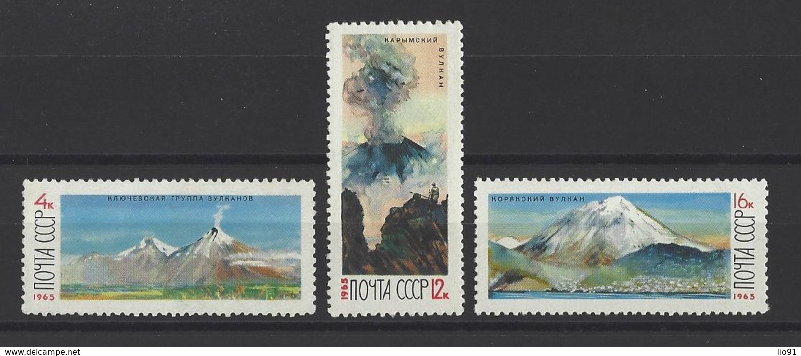 RUSSIE . YT 3033/3035  Neuf ** Volcans Du Kamtchatka 1965 - Unused Stamps